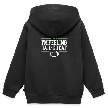 Ich Fühle Mich Großartig - Kinder Premium Organic Zip Hoodie - Schwarz - Hinten - AI Model Kid Male (0cm)