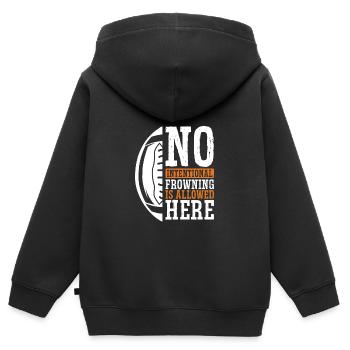 Pas de froncement de sourcils intentionnel - Sweat Premium à capuche zippé enfant bio - noir - Dos - AI Model Kid Male (0cm)