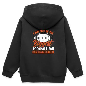Je ne suis pas le plus grand fan de football - Sweat Premium à capuche zippé enfant bio - noir - Dos - AI Model Kid Male (0cm)