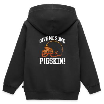 Gib Mir Einen American football helm - Kinder Premium Organic Zip Hoodie - Schwarz - Hinten - AI Model Kid Male (0cm)