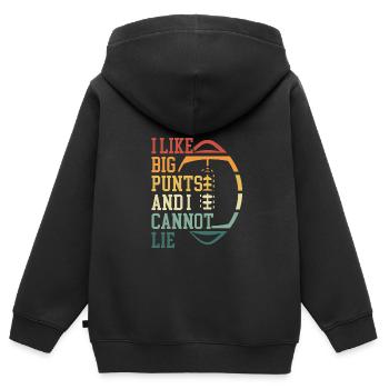 Ich Mag Große Punts Retro - Kinder Premium Organic Zip Hoodie - Schwarz - Hinten - AI Model Kid Male (0cm)