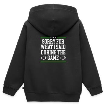 Entschuldigung Für Das, Was Ich Gesagt - Kinder Premium Organic Zip Hoodie - Schwarz - Hinten - AI Model Kid Male (0cm)