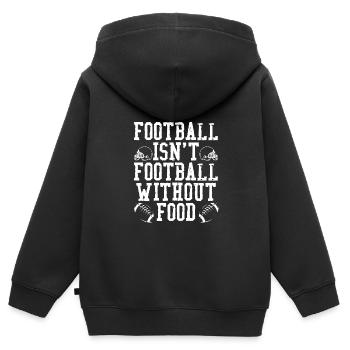 Football Ohne Essen - Kinder Premium Organic Zip Hoodie - Schwarz - Hinten - AI Model Kid Male (0cm)