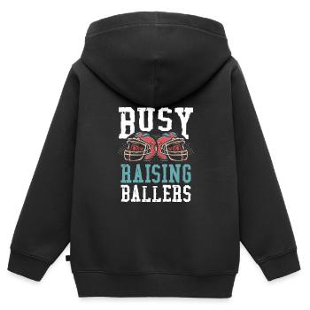 Occupé à élever des ballers - Sweat Premium à capuche zippé enfant bio - noir - Dos - AI Model Kid Male (0cm)