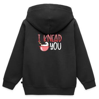 Ich Knete Dich Teig - Kinder Premium Organic Zip Hoodie - Schwarz - Hinten - AI Model Kid Male (0cm)