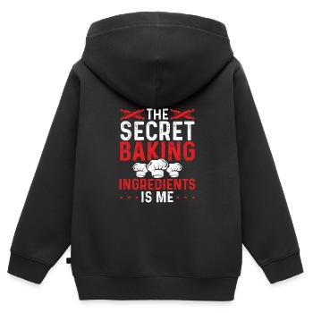 L’ingrédient de cuisson secret am me - Sweat Premium à capuche zippé enfant bio - noir - Dos - AI Model Kid Male (0cm)