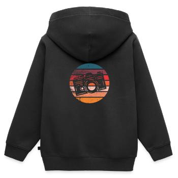 Colorful vintage camera - Kids Premium Organic Zip-up Hoodie - black - Back - AI Model Kid Male (0cm)