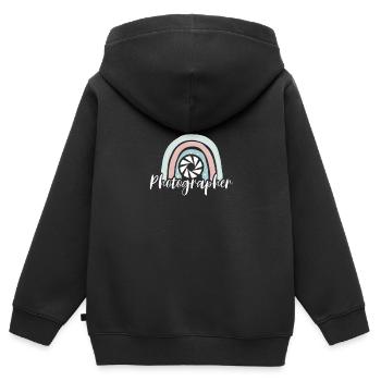Objektiv Für Fotografen - Kinder Premium Organic Zip Hoodie - Schwarz - Hinten - AI Model Kid Male (0cm)