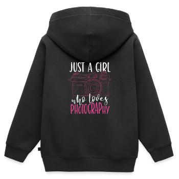 Nur Ein Mädchen, Das Fotografie Liebt - Kinder Premium Organic Zip Hoodie - Schwarz - Hinten - AI Model Kid Male (0cm)