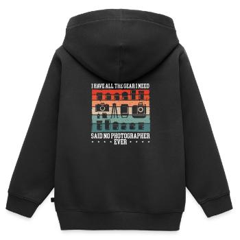 Was Fotograf Nicht sagen - Kinder Premium Organic Zip Hoodie - Schwarz - Hinten - AI Model Kid Male (0cm)