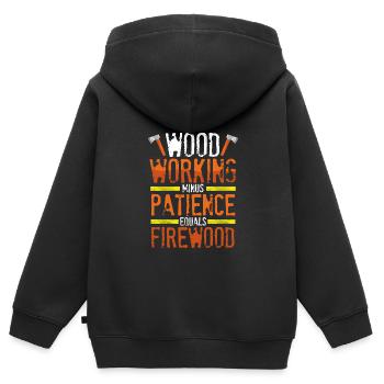 Bois de chauffage pour le travail du bois - Sweat Premium à capuche zippé enfant bio - noir - Dos - AI Model Kid Male (0cm)