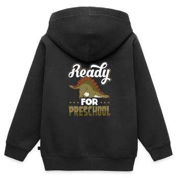 Bereit Für Vorschul stegosaurus - Kinder Premium Organic Zip Hoodie - Schwarz - Hinten - AI Model Kid Male (0cm)