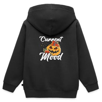 Aktuelle Stimmung an Halloween - Kinder Premium Organic Zip Hoodie - Schwarz - Hinten - AI Model Kid Male (0cm)