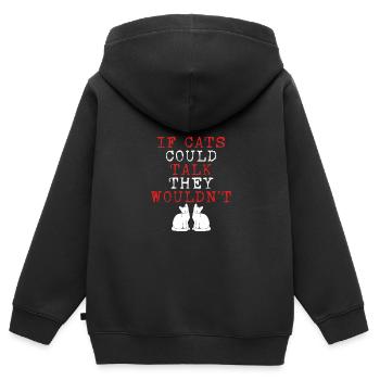 Quand les chats pouvaient parler - Sweat Premium à capuche zippé enfant bio - noir - Dos - AI Model Kid Male (0cm)