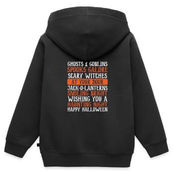 Ghosts And Goblins - Kids Premium Organic Zip-up Hoodie - black - Back - AI Model Kid Male (0cm)