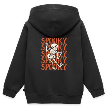 Gespenstisches Skelett An Halloween - Kinder Premium Organic Zip Hoodie - Schwarz - Hinten - AI Model Kid Male (0cm)