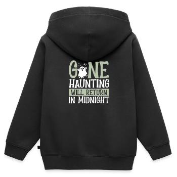 Gegangenes Spuk Wird Zurückkehren - Kinder Premium Organic Zip Hoodie - Schwarz - Hinten - AI Model Kid Male (0cm)