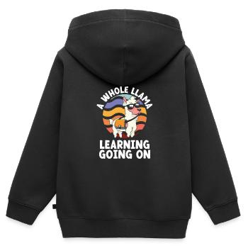 A whole llama vintage - Kids Premium Organic Zip-up Hoodie - black - Back - AI Model Kid Male (0cm)