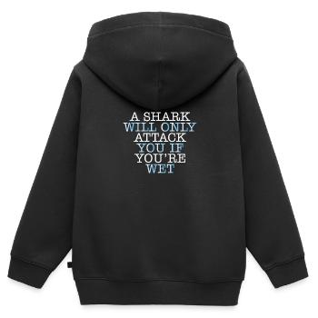 Hai Wird Dich Angreifen, Wenn Du Nass - Kinder Premium Organic Zip Hoodie - Schwarz - Hinten - AI Model Kid Male (0cm)