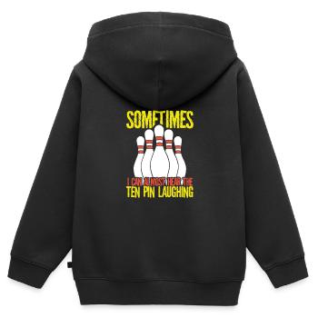 Ich kann die Pins lachen hören - Kinder Premium Organic Zip Hoodie - Schwarz - Hinten - AI Model Kid Male (0cm)