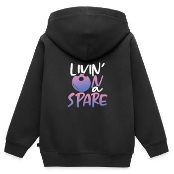 S’en sortir avec peu - Sweat Premium à capuche zippé enfant bio - noir - Dos - AI Model Kid Male (0cm)