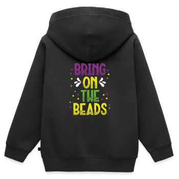 Her mit den Perlen - Kinder Premium Organic Zip Hoodie - Schwarz - Hinten - AI Model Kid Male (0cm)