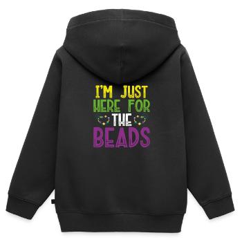 Ich Bin Nur Wegen Den Perlen Hier - Kinder Premium Organic Zip Hoodie - Schwarz - Hinten - AI Model Kid Male (0cm)