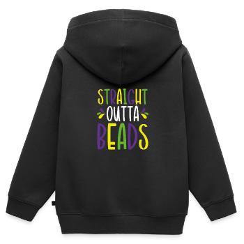 Directement à partir de perles - Sweat Premium à capuche zippé enfant bio - noir - Dos - AI Model Kid Male (0cm)