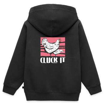 Poulet Happiness It - Sweat Premium à capuche zippé enfant bio - noir - Dos - AI Model Kid Male (0cm)