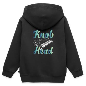 Tête de clavier - Sweat Premium à capuche zippé enfant bio - noir - Dos - AI Model Kid Male (0cm)
