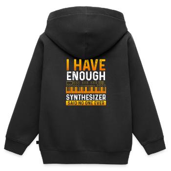 Ich Habe Genug Synthesizer - Kinder Premium Organic Zip Hoodie - Schwarz - Hinten - AI Model Kid Male (0cm)