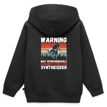 Avertissement démarrage à propos du synthétiseur - Sweat Premium à capuche zippé enfant bio - noir - Dos - AI Model Kid Male (0cm)