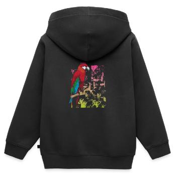 Papagei Auf Einem Ast Im Amazonas - Kinder Premium Organic Zip Hoodie - Schwarz - Hinten - AI Model Kid Male (0cm)