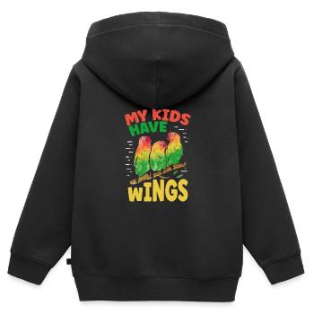 Meine Kinder Haben Flügel - Kinder Premium Organic Zip Hoodie - Schwarz - Hinten - AI Model Kid Male (0cm)
