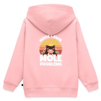 Plus de problèmes avec les taupes de pelouse - Sweat Premium à capuche zippé enfant bio - rose - Dos - AI Model Kid Female (0cm)
