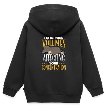 affecter votre concentration - Sweat Premium à capuche zippé enfant bio - noir - Dos - AI Model Kid Male (0cm)