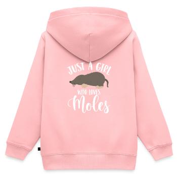 Juste une fille qui aime les grains de beauté - Sweat Premium à capuche zippé enfant bio - rose - Dos - AI Model Kid Female (0cm)