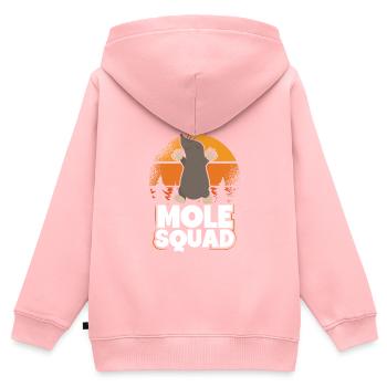 Soleil vintage de l’escouade de taupes - Sweat Premium à capuche zippé enfant bio - rose - Dos - AI Model Kid Female (0cm)