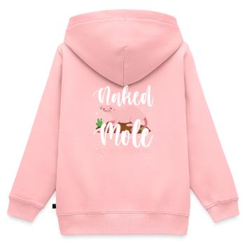 Les taupes nues me rendent heureuse - Sweat Premium à capuche zippé enfant bio - rose - Dos - AI Model Kid Female (0cm)