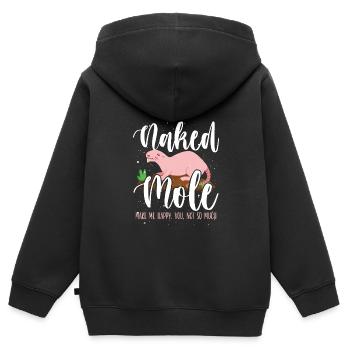 Nackte Maulwürfe Machen Mich Glücklich - Kinder Premium Organic Zip Hoodie - Schwarz - Hinten - AI Model Kid Male (0cm)
