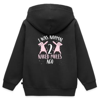 Zwei dabbende Nackte Maulwürfe - Kinder Premium Organic Zip Hoodie - Schwarz - Hinten - AI Model Kid Male (0cm)
