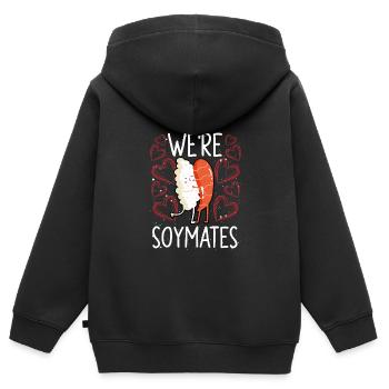 Nous sommes amis soja - Sweat Premium à capuche zippé enfant bio - noir - Dos - AI Model Kid Male (0cm)