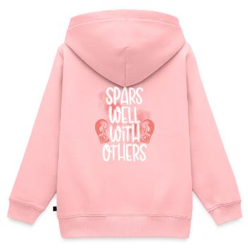 Spart Gut Mit Anderen - Kinder Premium Organic Zip Hoodie - Rosa - Hinten - AI Model Kid Female (0cm)