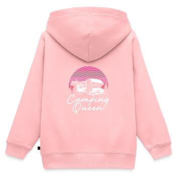 Camping Queen - Sweat Premium à capuche zippé enfant bio - rose - Dos - AI Model Kid Female (0cm)