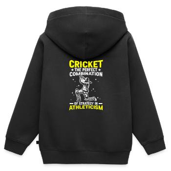 Cricket Die Perfekte Kombination - Kinder Premium Organic Zip Hoodie - Schwarz - Hinten - AI Model Kid Male (0cm)