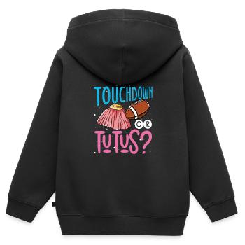 Touchdown Oder Tutus - Kinder Premium Organic Zip Hoodie - Schwarz - Hinten - AI Model Kid Male (0cm)