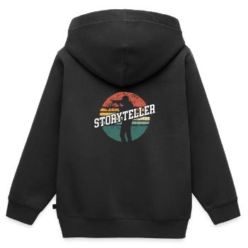 Kameramann Geschichtenerzähler Bunt - Kinder Premium Organic Zip Hoodie - Schwarz - Hinten - AI Model Kid Male (0cm)