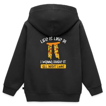 La vie est comme Pi - Sweat Premium à capuche zippé enfant bio - noir - Dos - AI Model Kid Male (0cm)