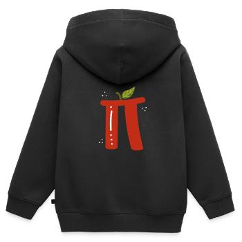 Pi comme une pomme rouge - Sweat Premium à capuche zippé enfant bio - noir - Dos - AI Model Kid Male (0cm)