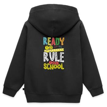 Ready to rule the school - Kids Premium Organic Zip-up Hoodie - black - Back - AI Model Kid Male (0cm)